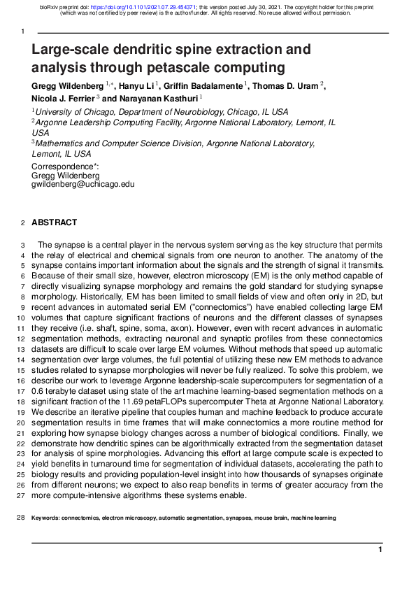 (PDF) Large-scale dendritic spine extraction and analysis through ...