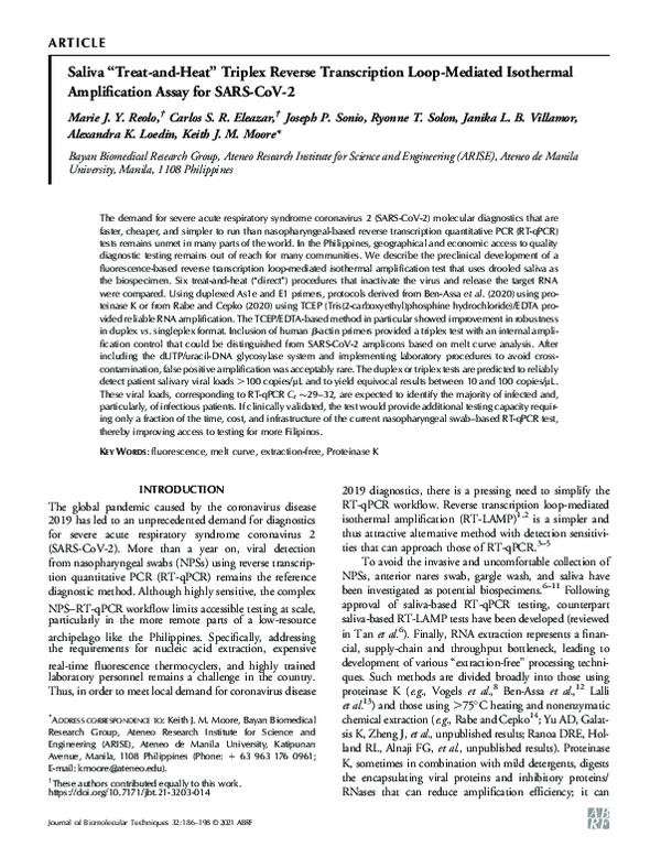 (PDF) Saliva “Treat-and-Heat” Triplex Reverse Transcription Loop ...
