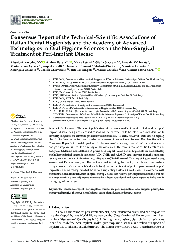 (PDF) Consensus Report of the Technical-Scientific Associations of ...