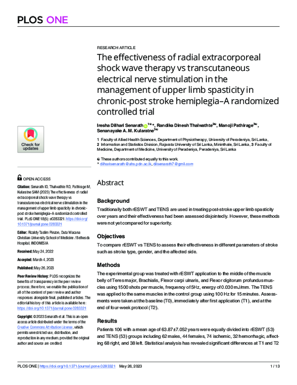 (PDF) The effectiveness of radial extracorporeal shock wave therapy vs ...