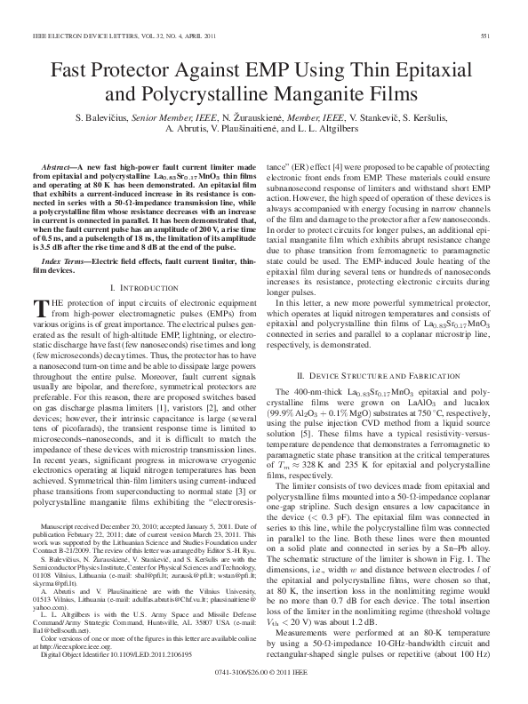 (PDF) Fast Protector Against EMP Using Thin Epitaxial and ...