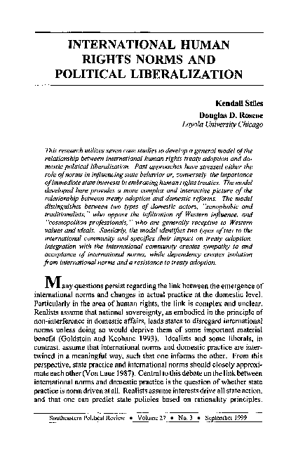 (PDF) International Human Rights Norms and Political Liberalization