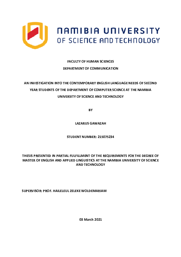 (PDF) An investigation into the contemporary English language needs of ...