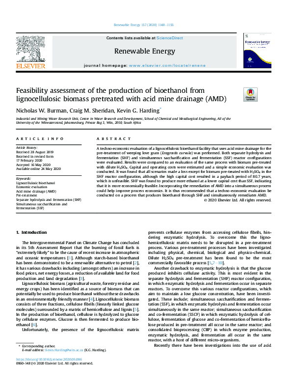 (PDF) Feasibility assessment of the production of bioethanol from ...