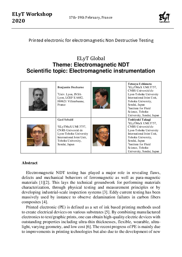 (PDF) Printed electronic for electromagnetic Non Destructive Testing