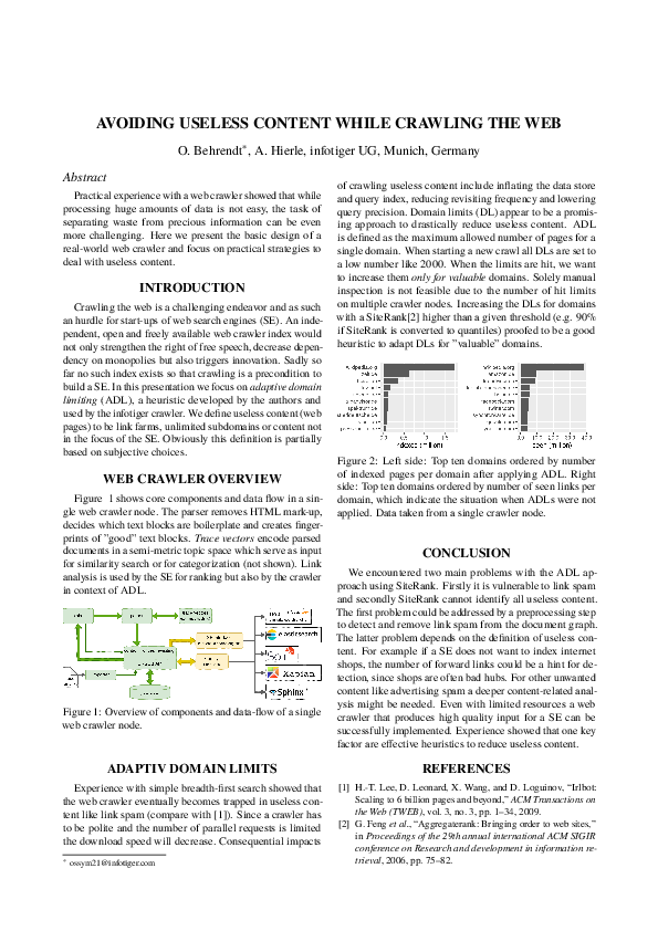 (PDF) Avoiding Useless Content While Crawling the Web