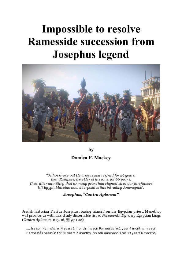 (DOC) Impossible to resolve Ramesside succession from Josephus legend