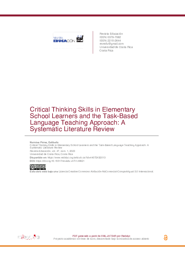 (PDF) Critical Thinking Skills in Elementary School Learners and the ...