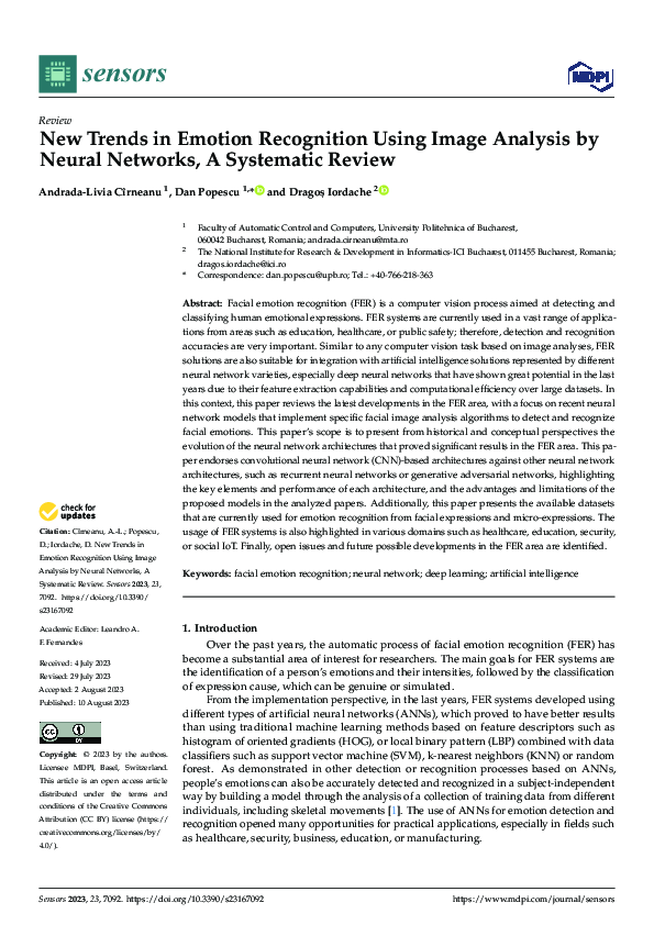 (PDF) New Trends in Emotion Recognition Using Image Analysis by Neural ...