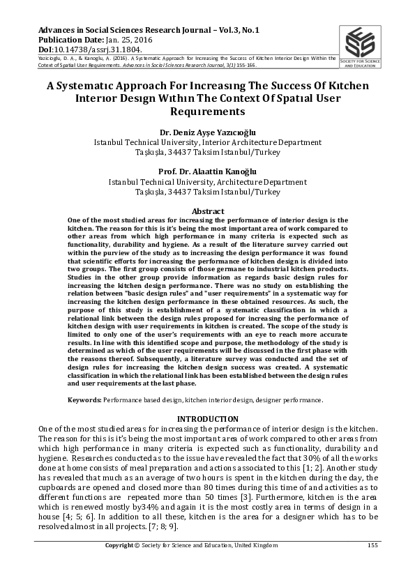 (PDF) A Systematic Approach for Increasing the Success of Kitchen ...