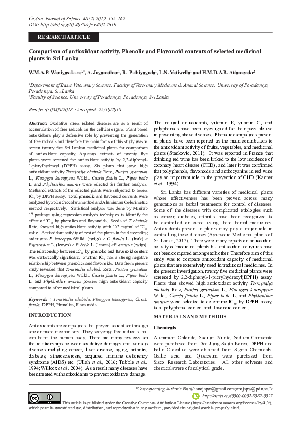 (PDF) The Analysis of Antioxidant Activity and Phenolic Contents of ...