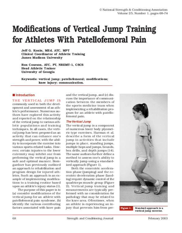 (PDF) Modifications of Vertical Jump Training for Athletes With ...