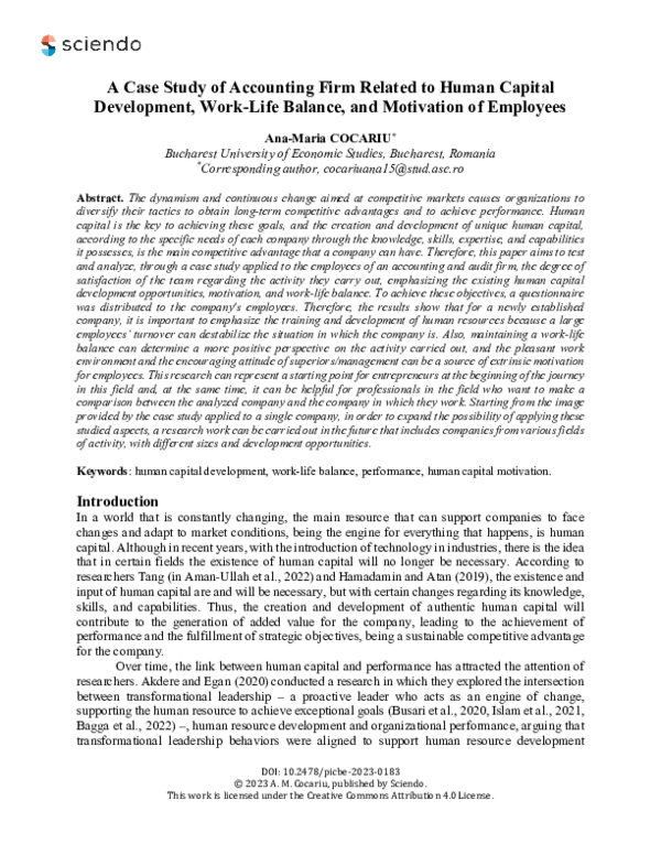 (PDF) A Case Study of Accounting Firm Related to Human Capital ...