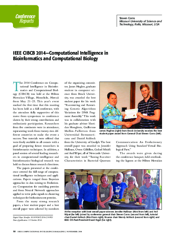(PDF) IEEE CIBCB 2014 - Computational Intelligence in Bioinformatics ...