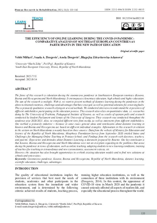 (PDF) The Efficiency of Online Learning During the COVID-19 Pandemic ...