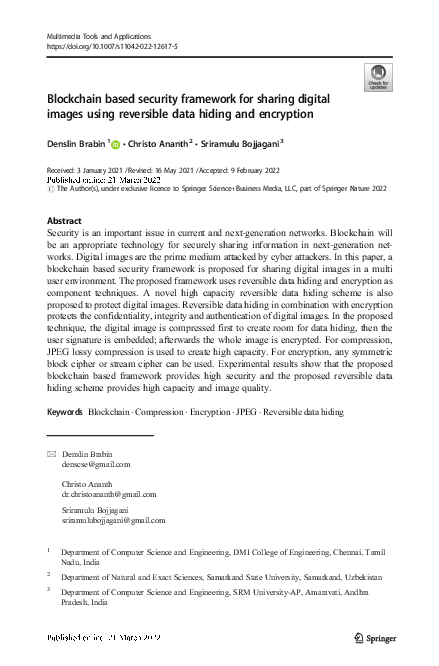 (PDF) Blockchain based security framework for sharing digital images ...