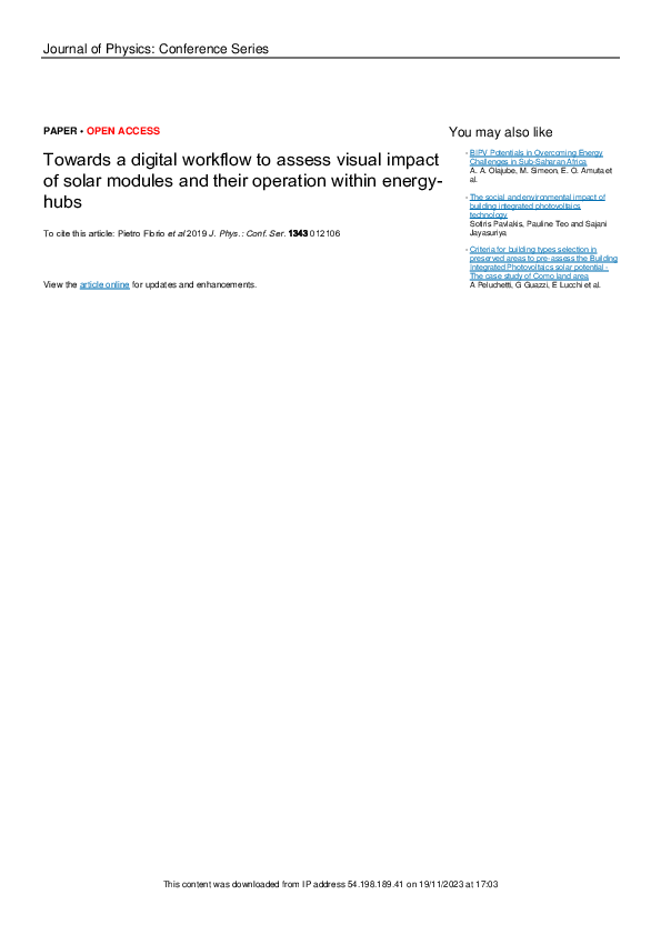 (PDF) Towards a digital workflow to assess visual impact of solar ...