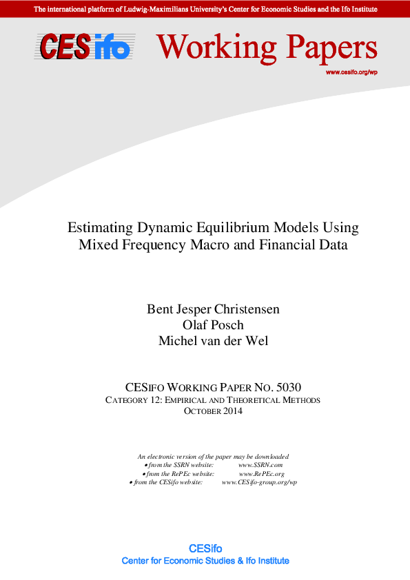 (PDF) Estimating Dynamic Equilibrium Models Using Mixed Frequency Macro ...