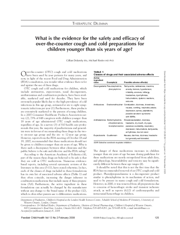 (PDF) What is the evidence for the safety and efficacy of over-the ...