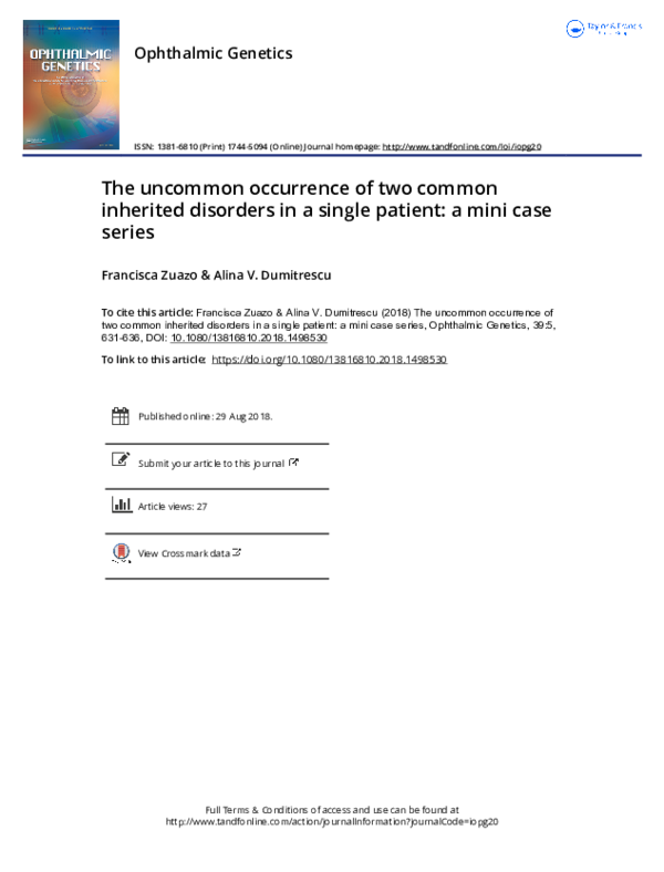 (PDF) The uncommon occurrence of two common inherited disorders in a ...