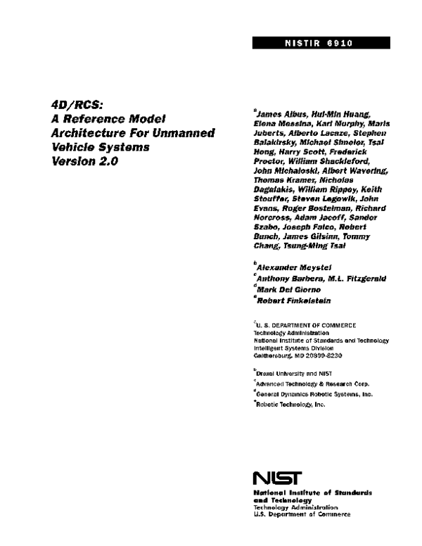 (PDF) 4D/RCS Version 2.0: A Reference Model Architecture for Unmanned ...