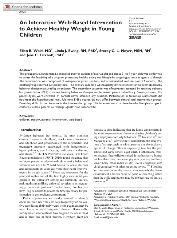 (PDF) An Interactive Web-Based Intervention to Achieve Healthy Weight ...