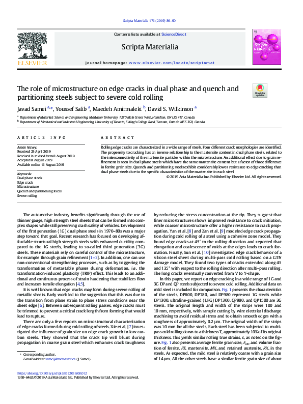(PDF) The role of microstructure on edge cracks in dual phase and ...