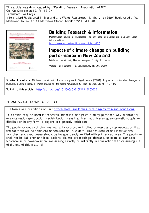 (PDF) Impacts of climate change on building performance in New Zealand