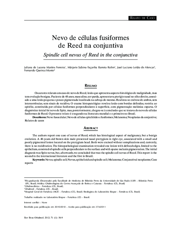 (PDF) Nevo de células fusiformes de Reed na conjuntiva
