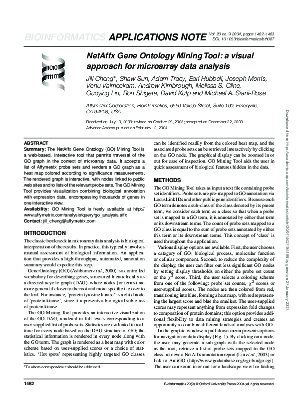 (PDF) NetAffx Gene Ontology Mining Tool: a visual approach for ...
