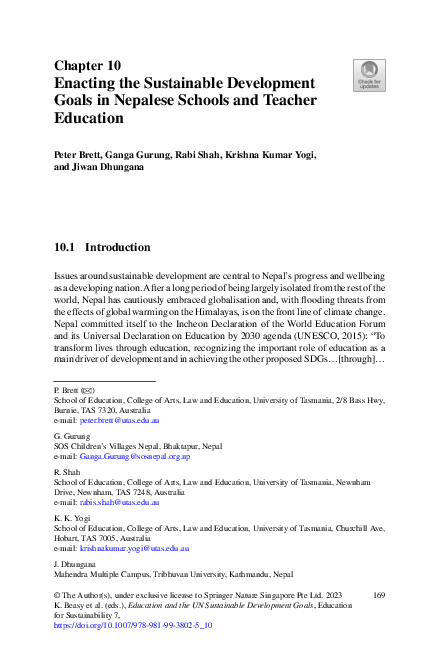 (PDF) Enacting the Sustainable Development Goals in Nepalese Schools ...