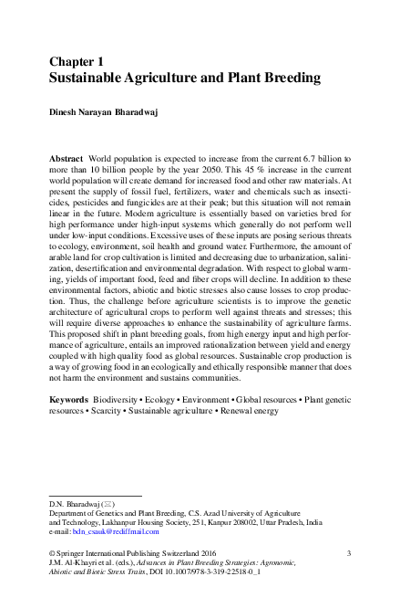 (PDF) Advances in Plant Breeding Strategies: Agronomic, Abiotic and ...
