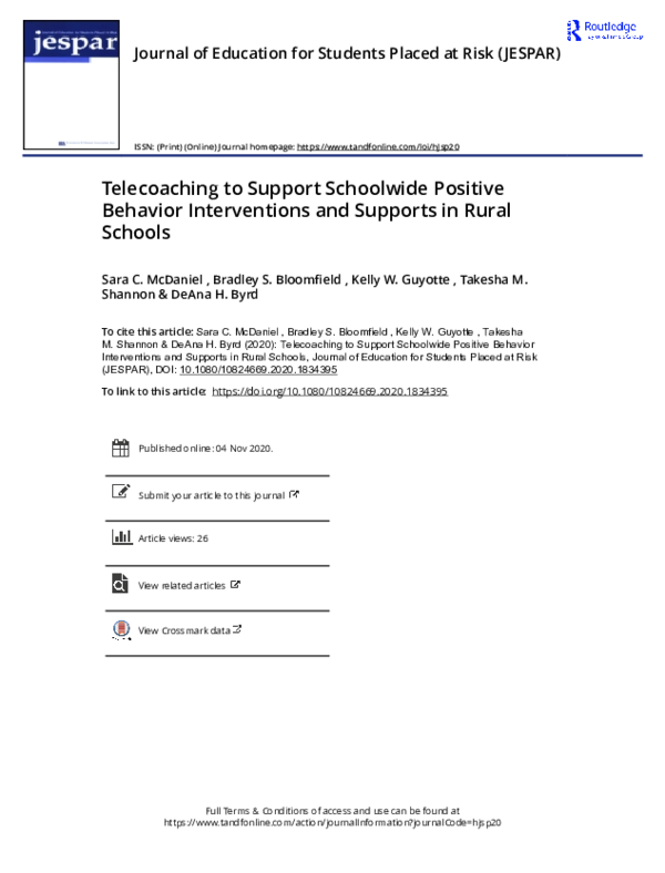(PDF) Telecoaching to Support Schoolwide Positive Behavior ...