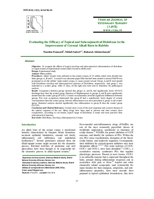 (PDF) Evaluating the Efficacy of Topical and Subconjunctival Diclofenac ...