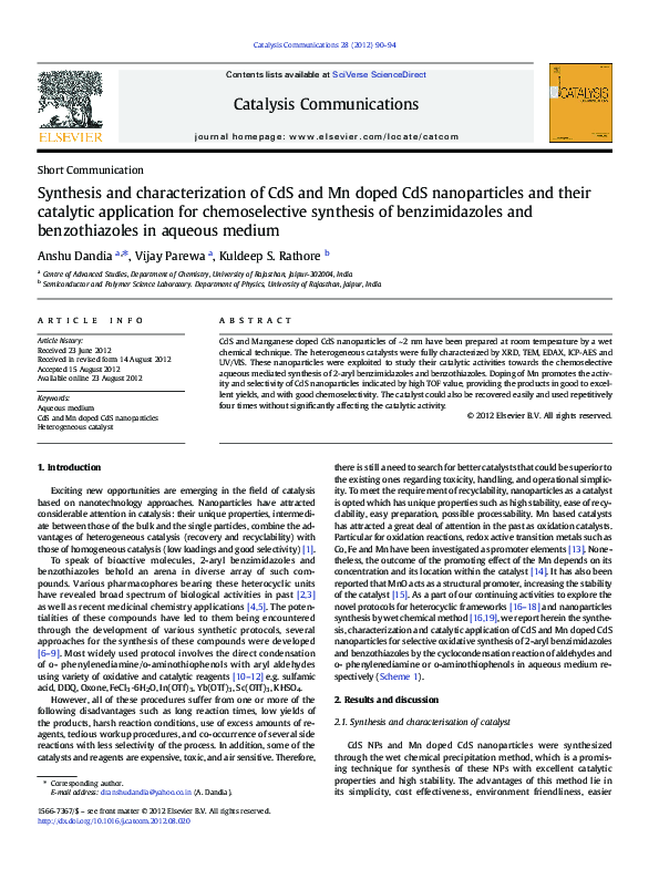 (PDF) Synthesis and characterization of CdS and Mn doped CdS ...