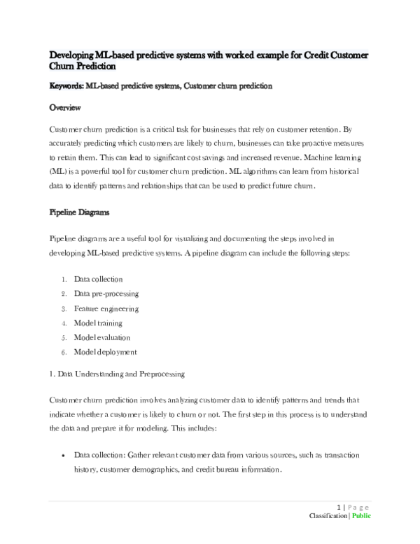 (PDF) Developing ML based predictive systems with worked example for ...