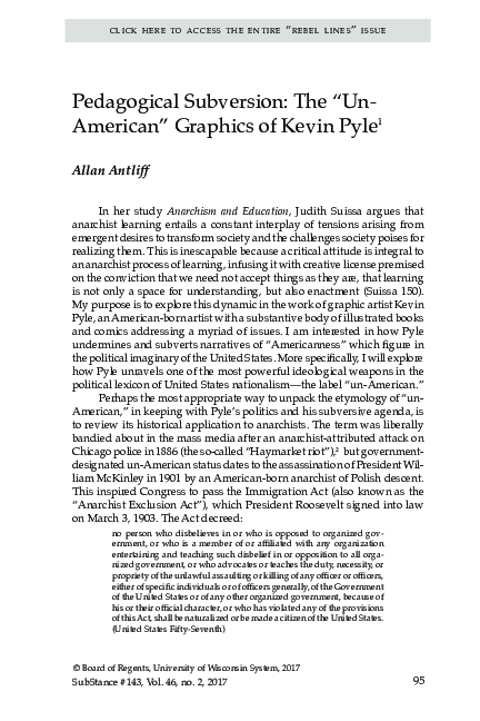 (PDF) Pedagogical Subversion: The “Un-American” Graphics of Kevin Pyle