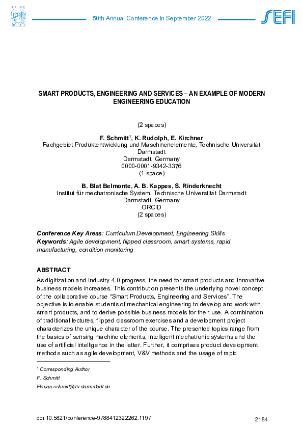 (PDF) Smart Products, Engineering and Services. An example of modern ...