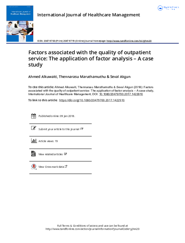 (PDF) Factors associated with the quality of outpatient service: The ...