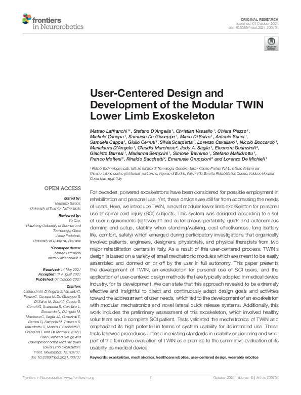 (PDF) User-Centered Design and Development of the Modular TWIN Lower ...