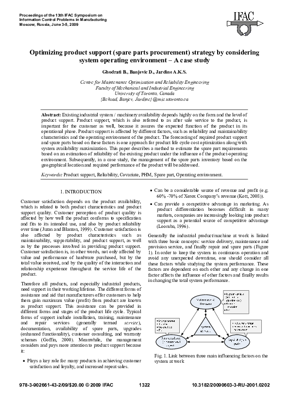 (PDF) Optimizing product support (spare parts procurement) strategy by ...