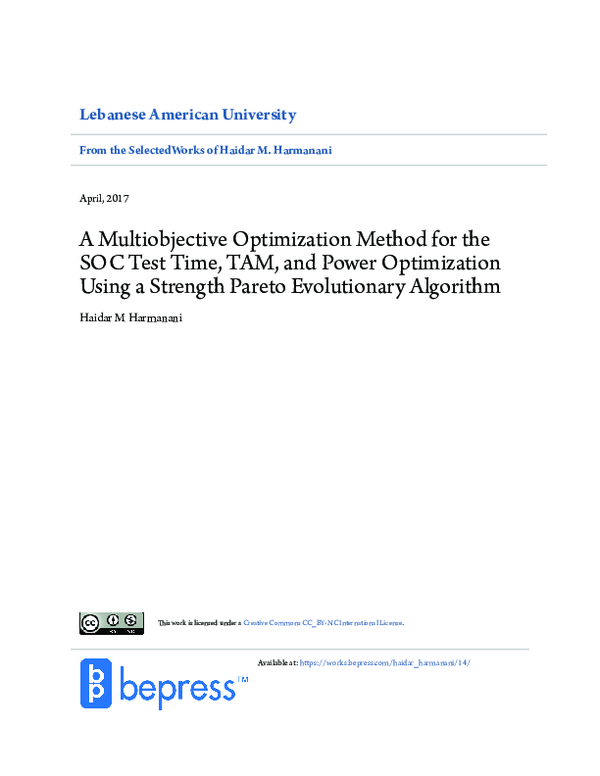 (PDF) A Multiobjective Optimization Method for the SOC Test Time, TAM ...