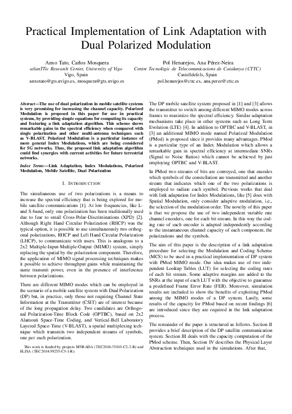 (PDF) Practical Implementation of Link Adaptation with Dual Polarized ...