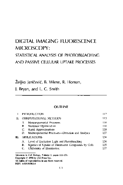 (PDF) Digital Imaging Fluorescence Microscopy: Statistical Analysis of ...