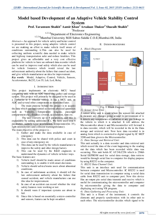 (PDF) Model Based Development of an Adaptive Vehicle Stability Control ...