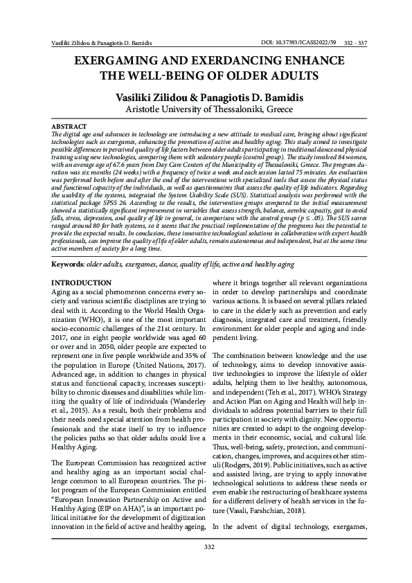 (PDF) Exergaming and Exerdancing Enhance the Well-Being of Older Adults