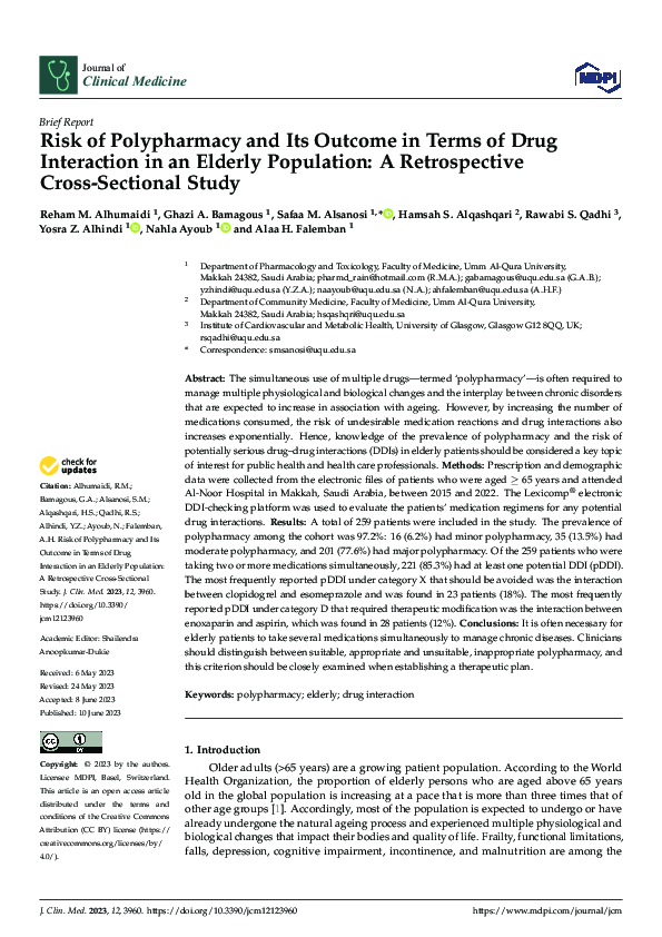 (PDF) Risk of Polypharmacy and Its Outcome in Terms of Drug Interaction ...