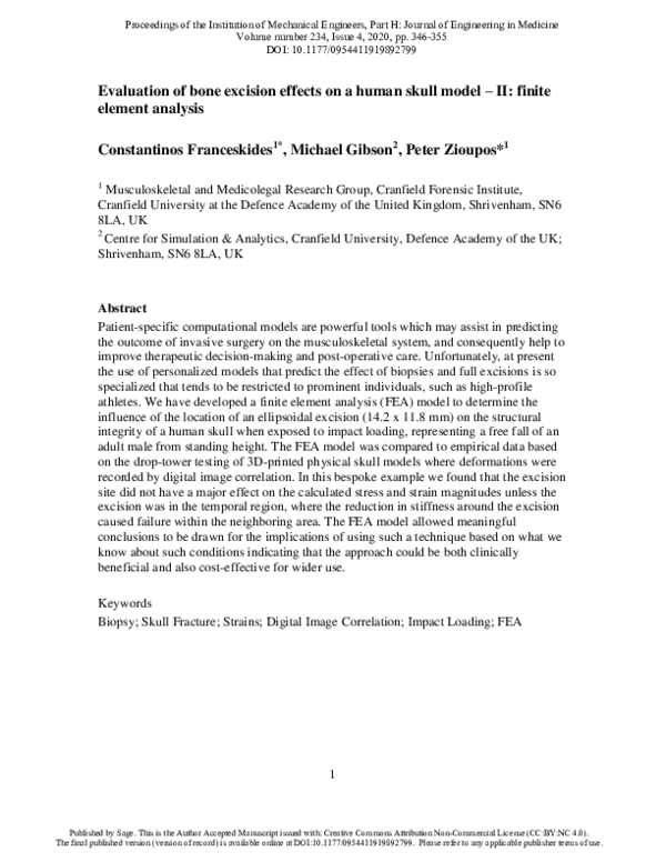 (PDF) Evaluation of bone excision effects on a human skull model—II ...