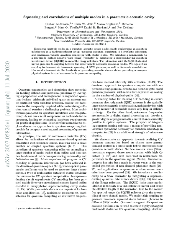 (PDF) Squeezing and correlations of multiple modes in a parametric ...