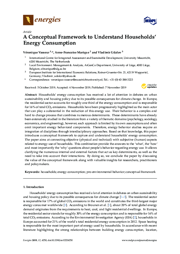 (PDF) A Conceptual Framework to Understand Households’ Energy Consumption